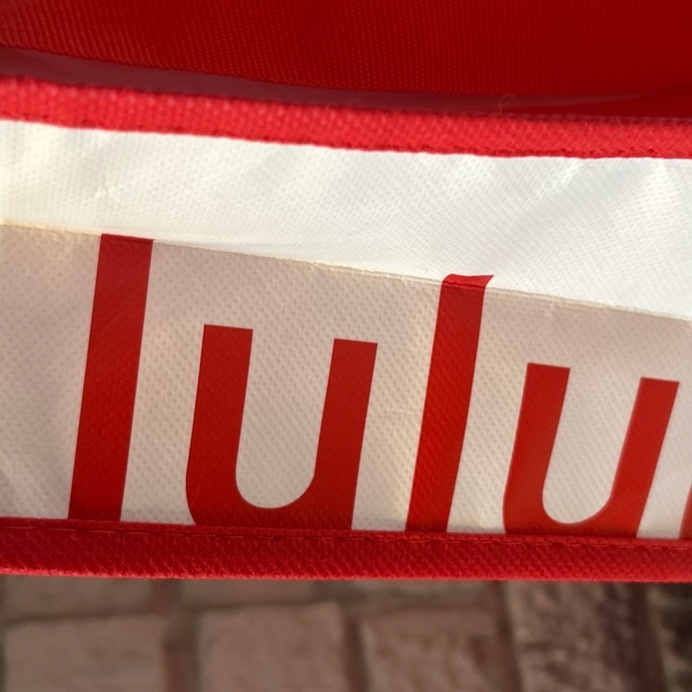 Lululemon empty shopping bag or tote new red and white stripes - Picture 8 of 11